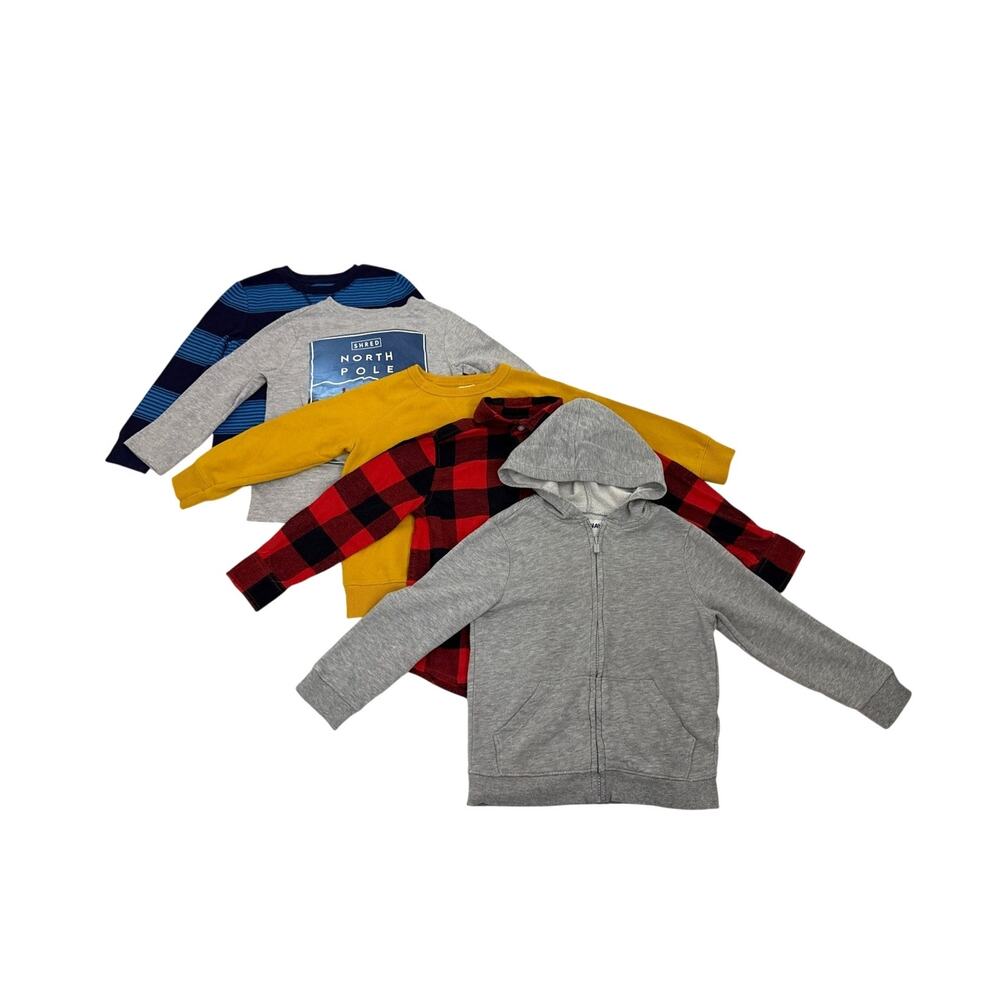 Cat & Jack Old Navy Bundle (5) Long Sleeve Casual Shirts Size Youth 4/5